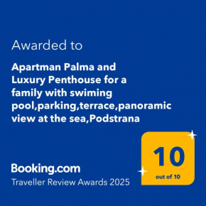 Apartman Palma and Luxury Penthouse for a family with swiming pool,parking,terrace,panoramic view at the sea,Podstrana